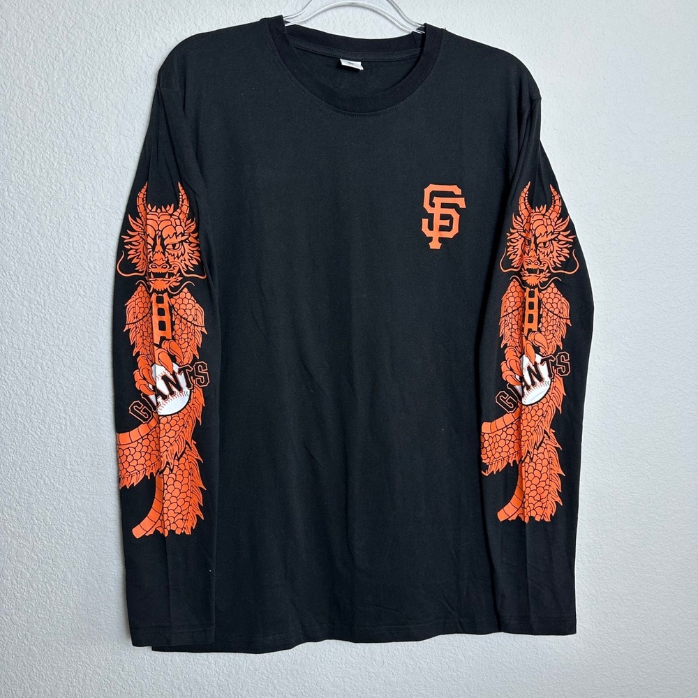 San Francisco Giants Year of the Dragon Long Sleeve Shirt Men Large Black SF MLB